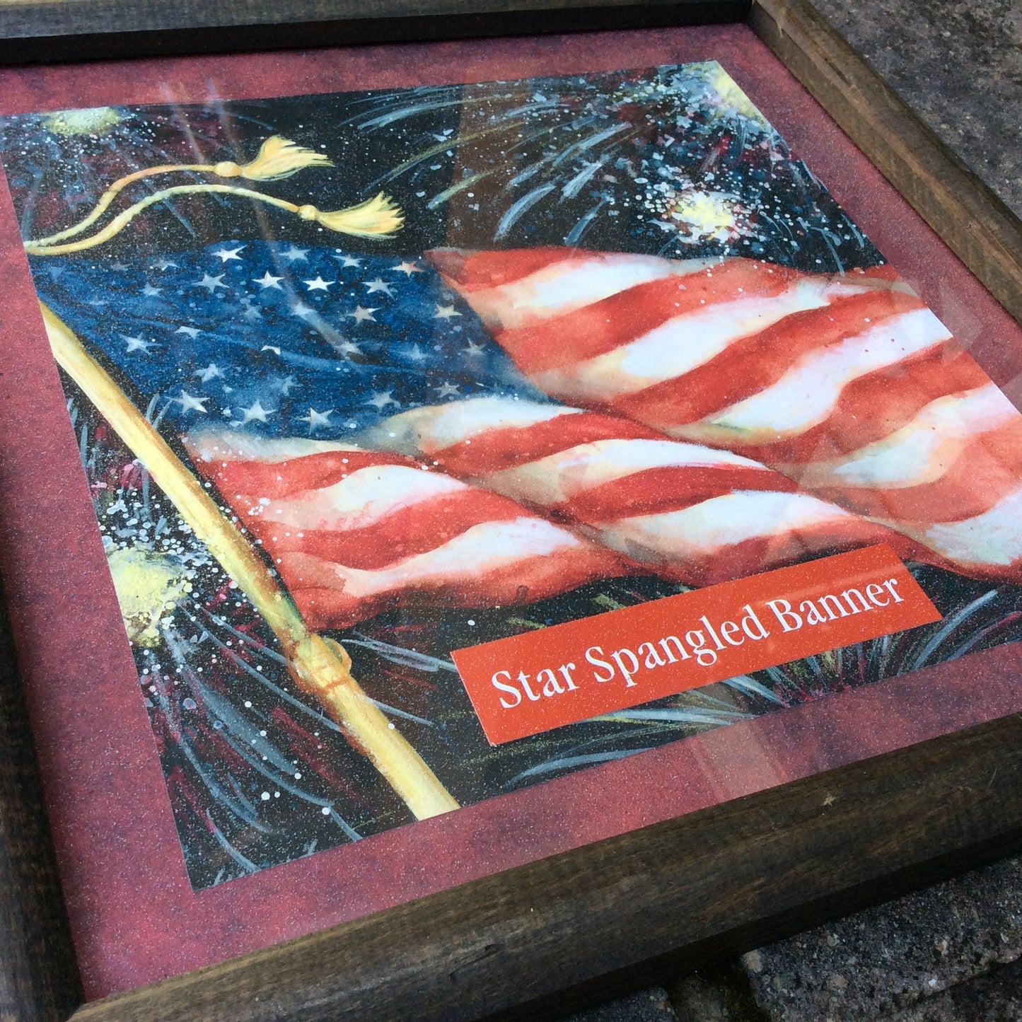 AGO Prim Americana 4th of July Framed Art - Fireworks at Night AGO 5-15/15
