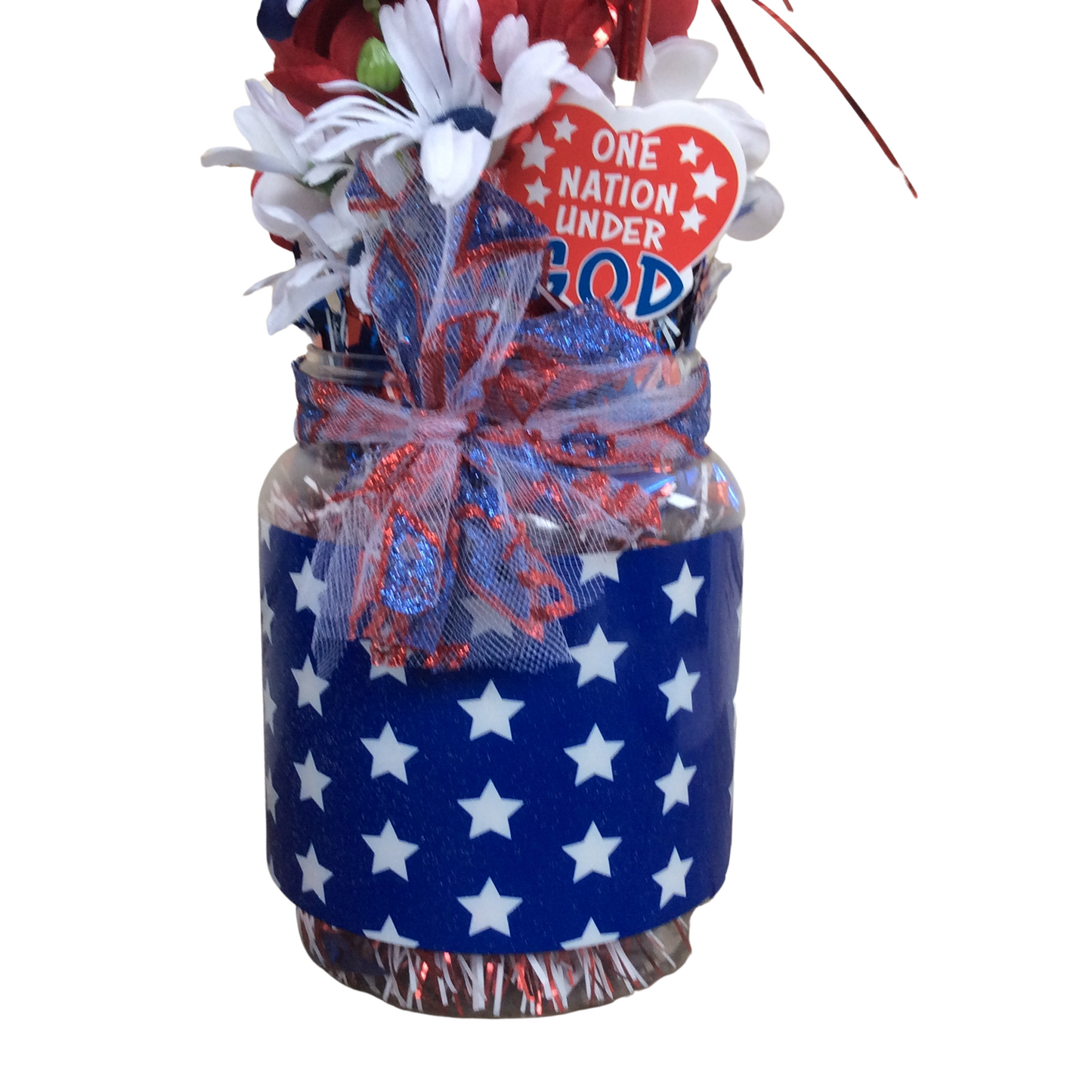 AGD Patriotic Decor - God Bless America Small Floral Centerpiece