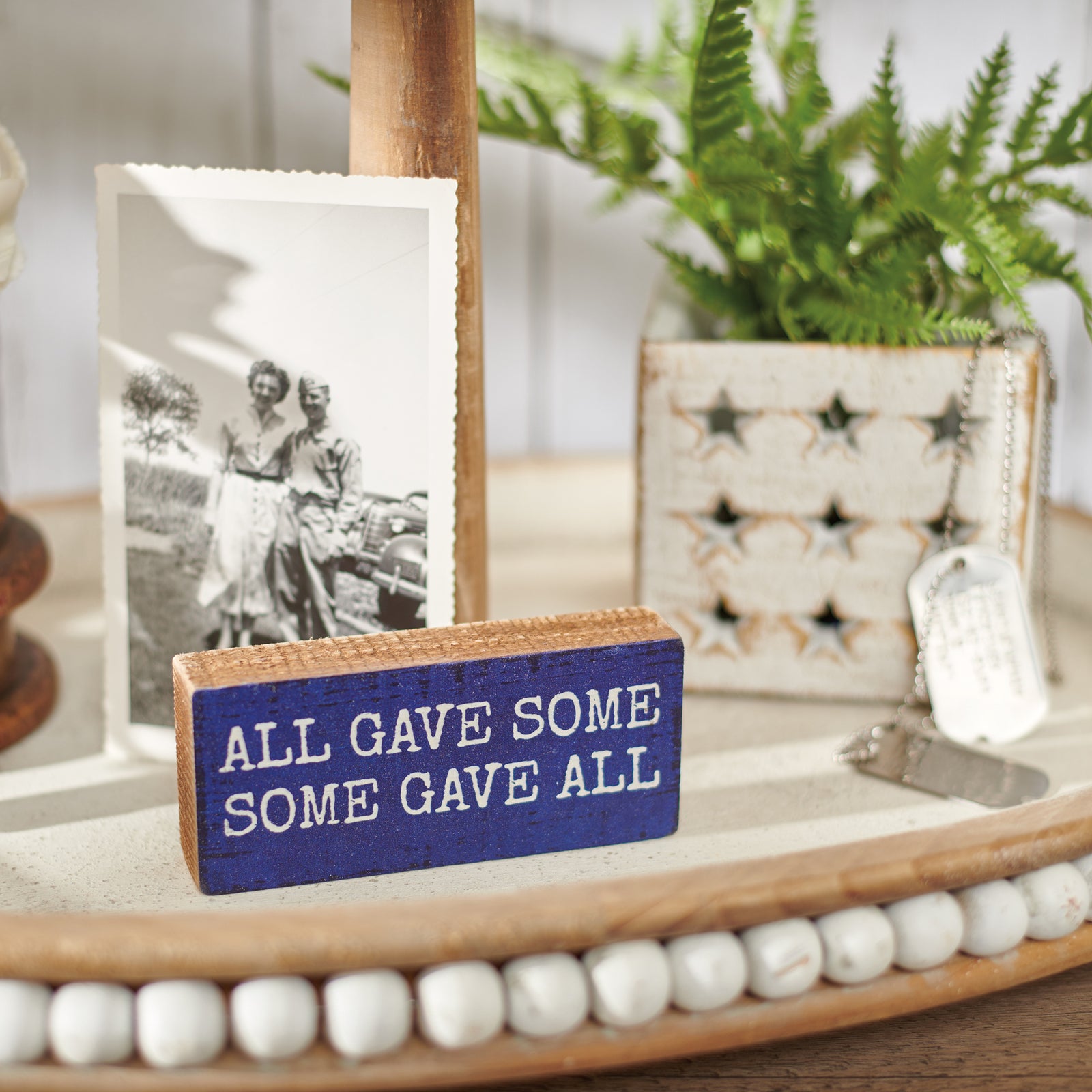 PBK Patriotic Decor - Some Gave All Prim Mini Tier Tray Block Sign
