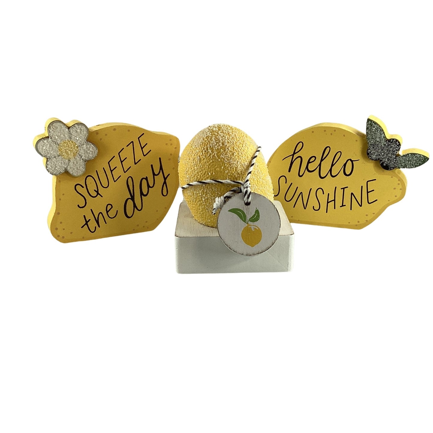 AGD Spring Decor - Summer Lemon Theme Tier Tray Decor 3pc Set