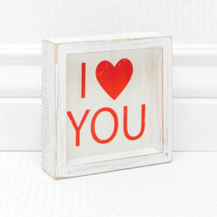 Adams Valentines Decor - I HEART You Box Sign