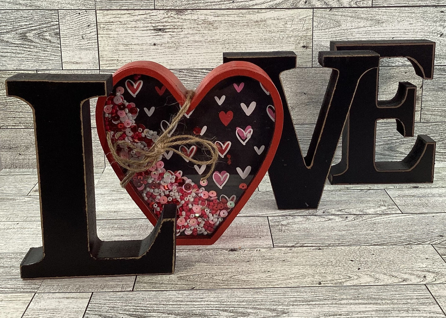 AGD  Valentine Decor - Heart Shaker Love Word Tabletop Display