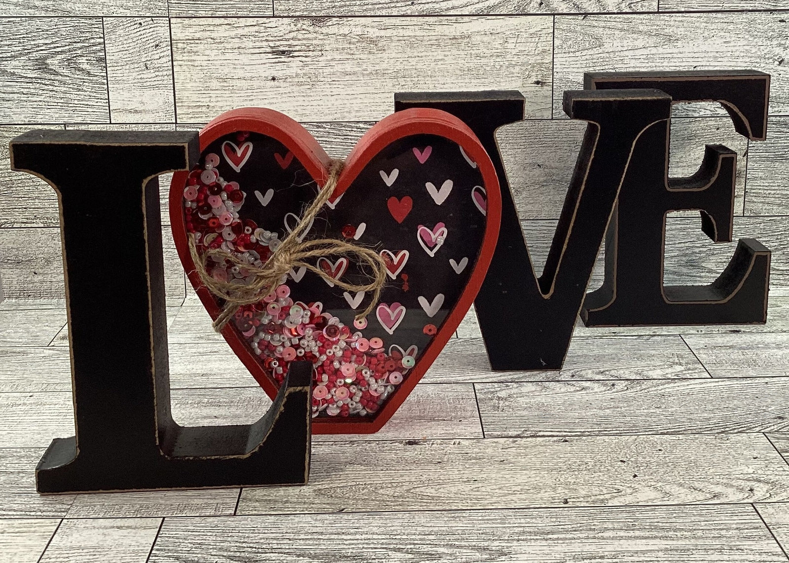 AGD  Valentine Decor - Heart Shaker Love Word Tabletop Display