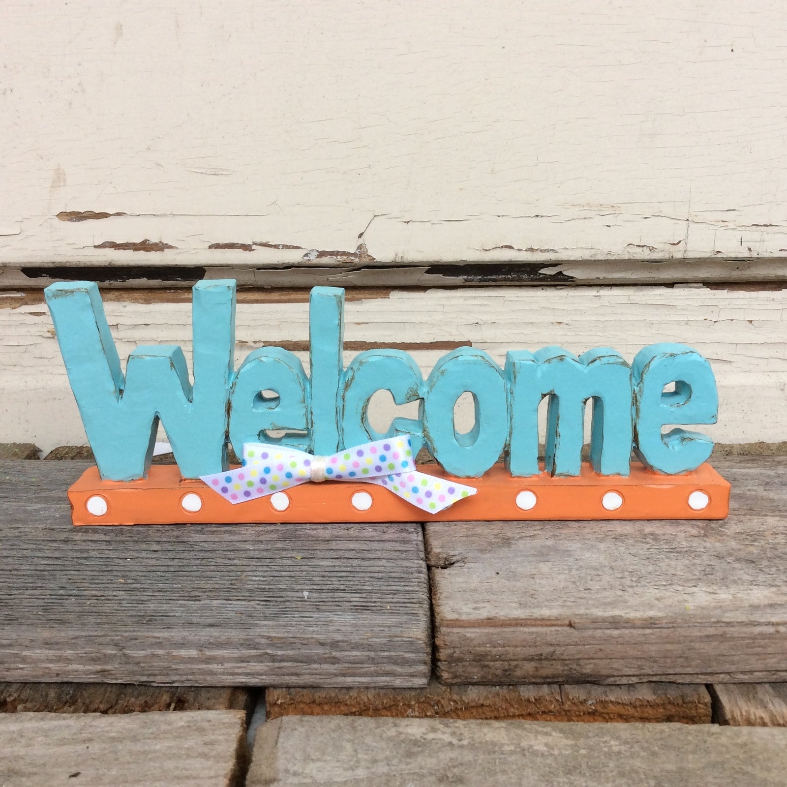 AGD Easter Decor - Welcome Sign with Miniature Bunnies in Pot