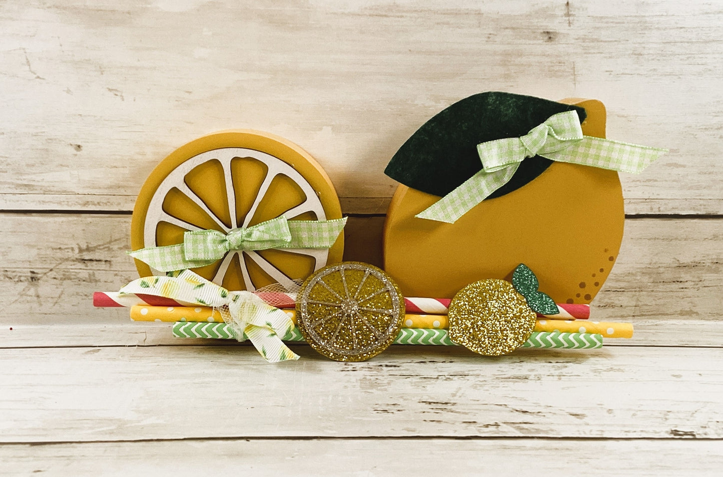 Summer Decor - Chunky Lemon Booth Stand Tier Tray 4pc Set