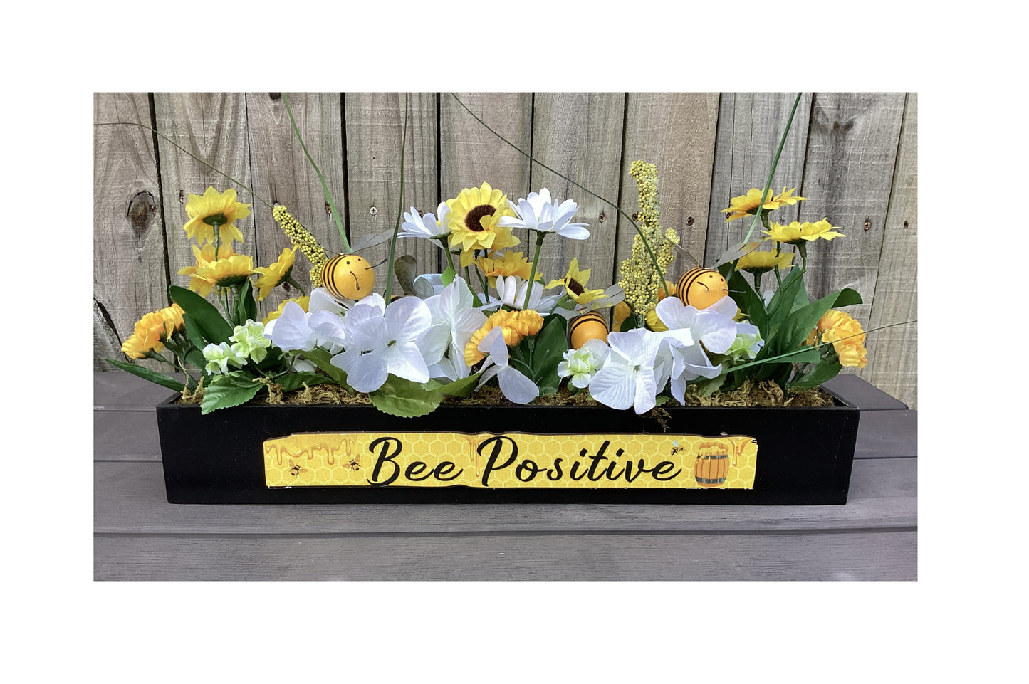 AGD Spring Decor -  Summer Bee Kind Positive Reversible Floral Display