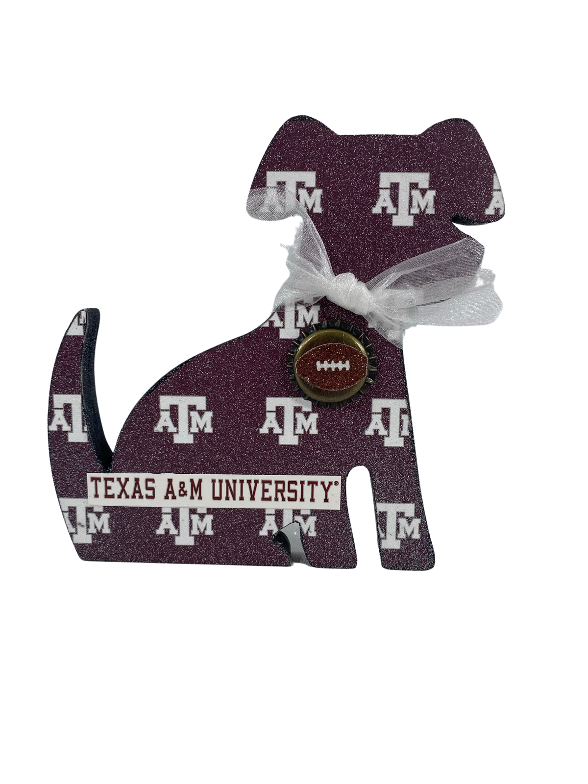 AGD Fall Decor - Texas A & M College Football Chunky Wood Sitter
