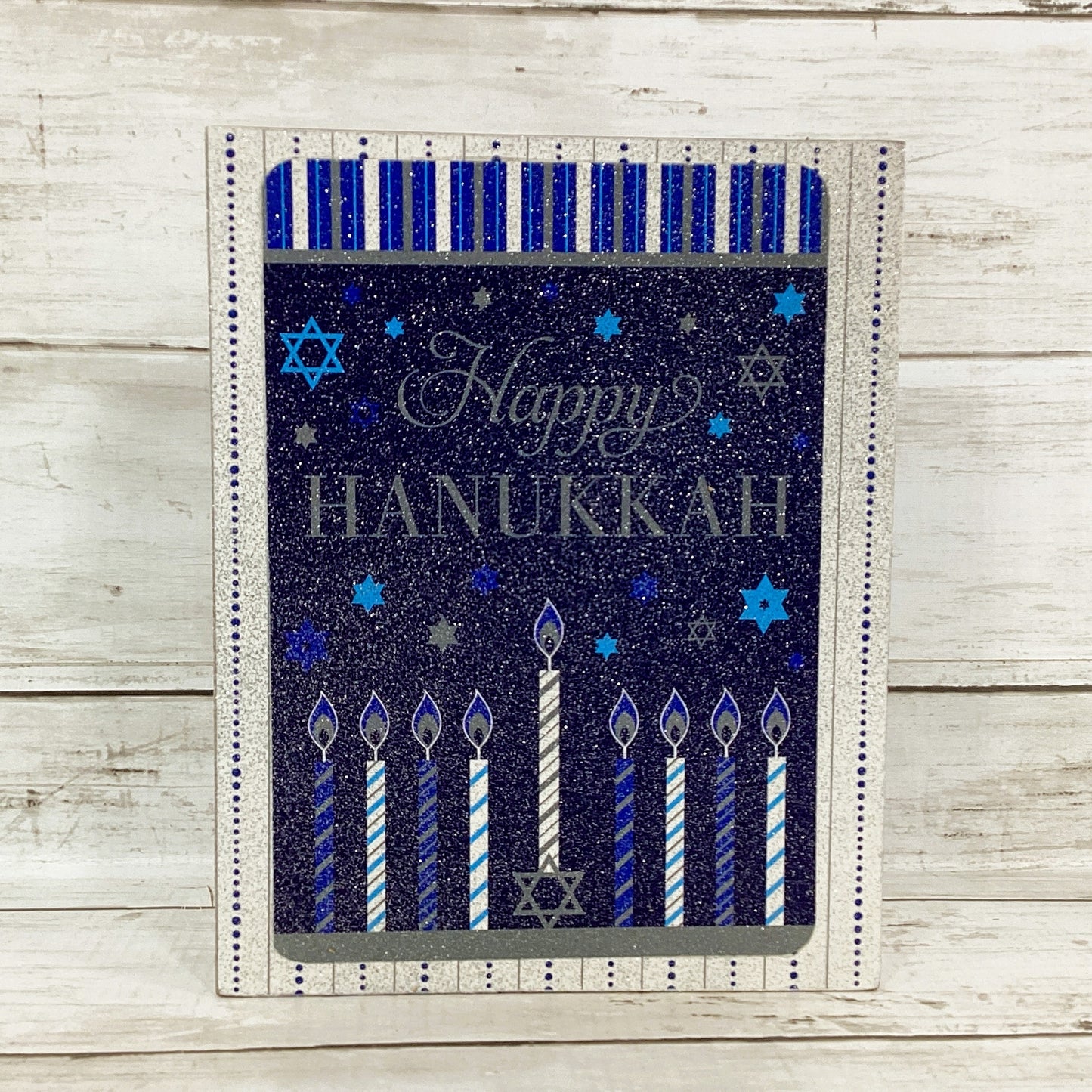 AGD Jewish Decor - Happy Hanukkah Festival Lights Shalom Block Sign