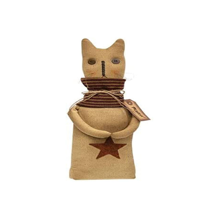 CWI Gifts Decor - Primitives Fabric Barn Tan Cat Doll 15inch tall