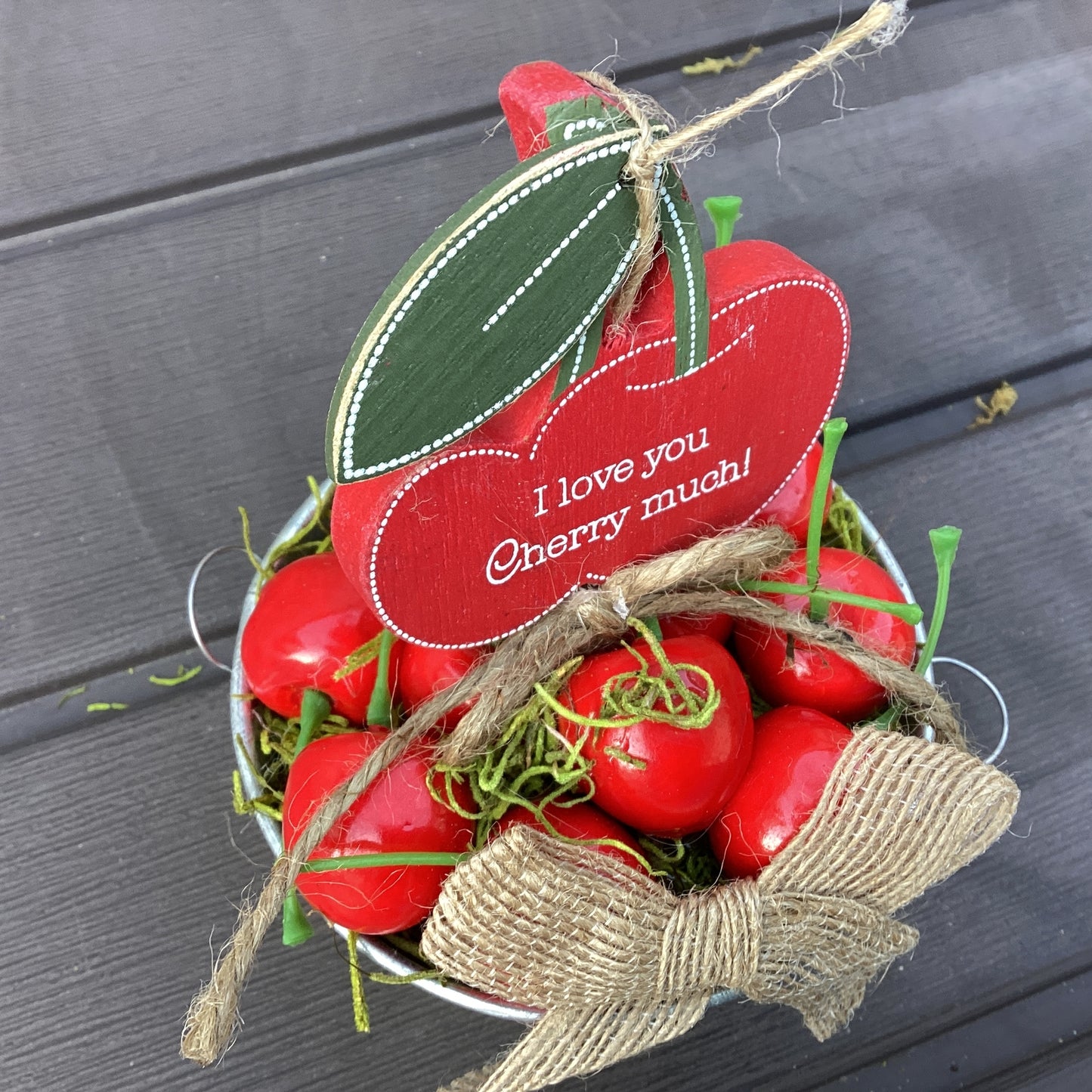 AGD Summer Decor - Cherry Theme Galvanized Tub Display
