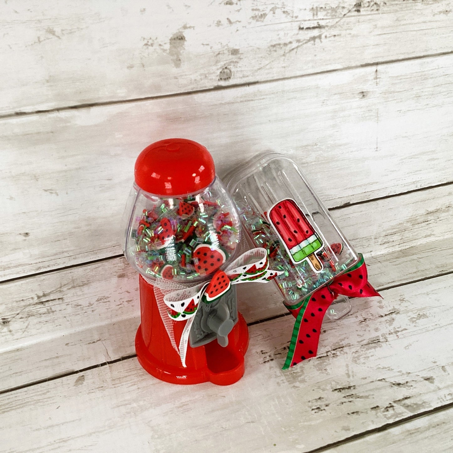 AGD Summer Decor - Watermelon Theme Gumball Popsicle Shaker 2pc Set