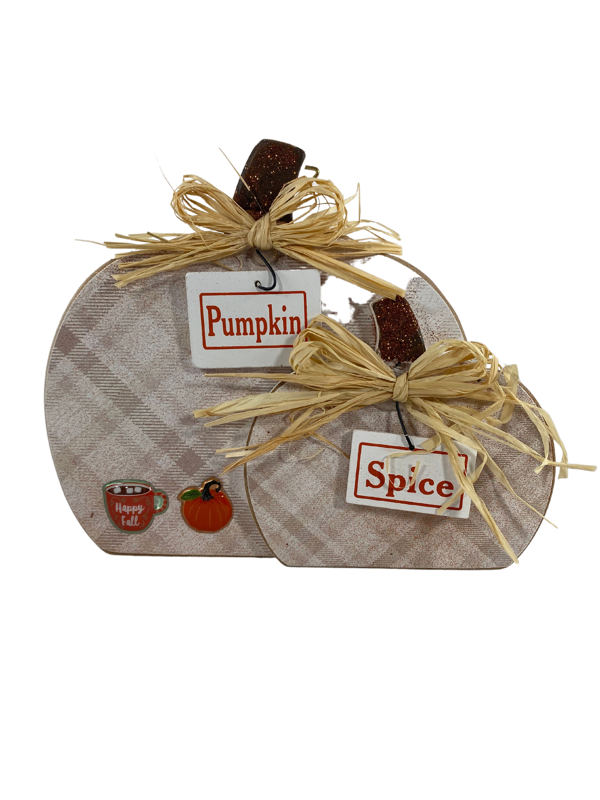 AGDFall Decor - Hello Pumpkin Spice Chunky Pumpkins 2pc Set