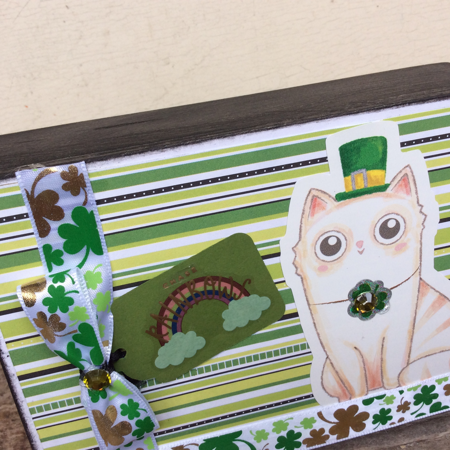 AGD St Patrick's Decor - Chase Rainbow Kitty Cat Box Collage Sign