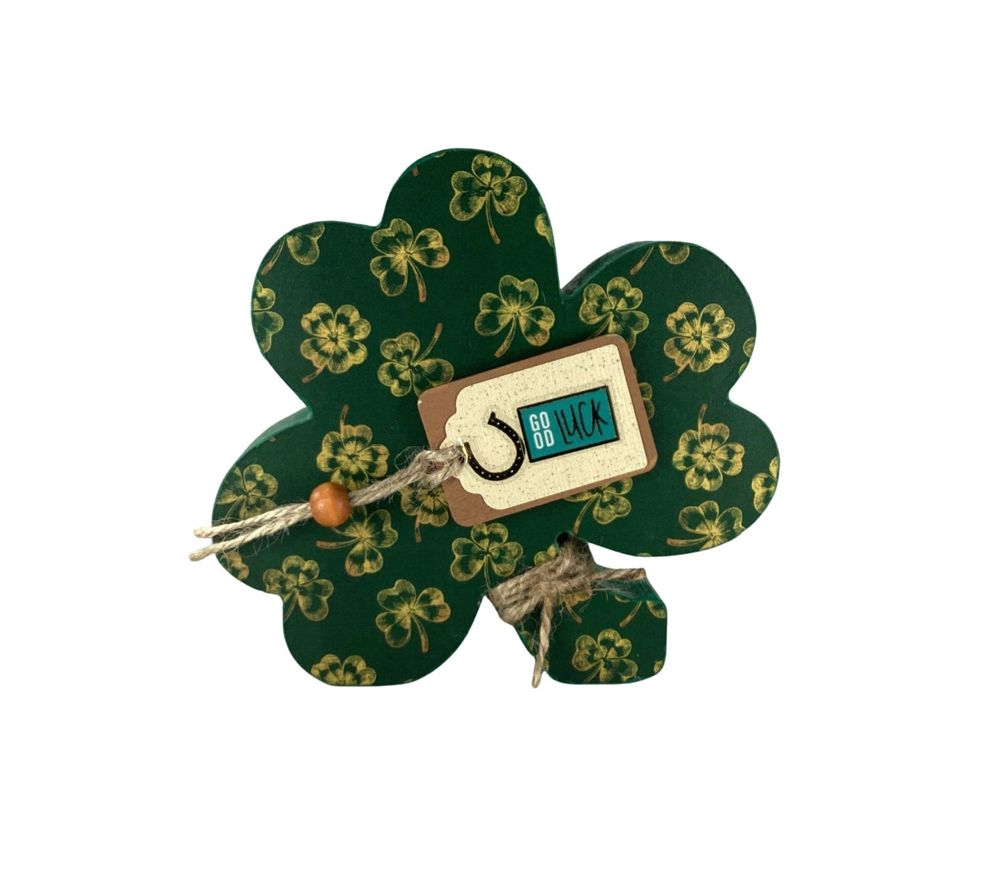 AGD Saint Patrick Decor - Chunky Wood Shamrock Sitter 3pc Set