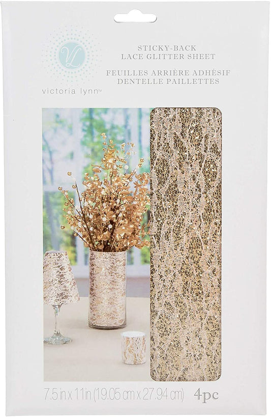 Darice Craft Supply - Sticky-back Lace Glitter Sheets 4pc Set