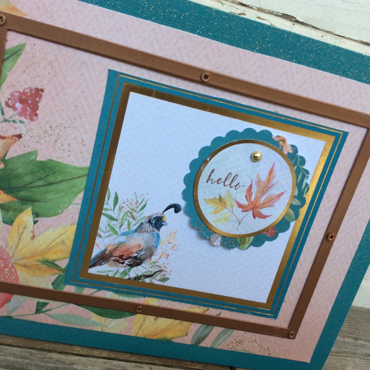 AGD Fall Decor - Water Color Hello Fall Pheasant Box Sign