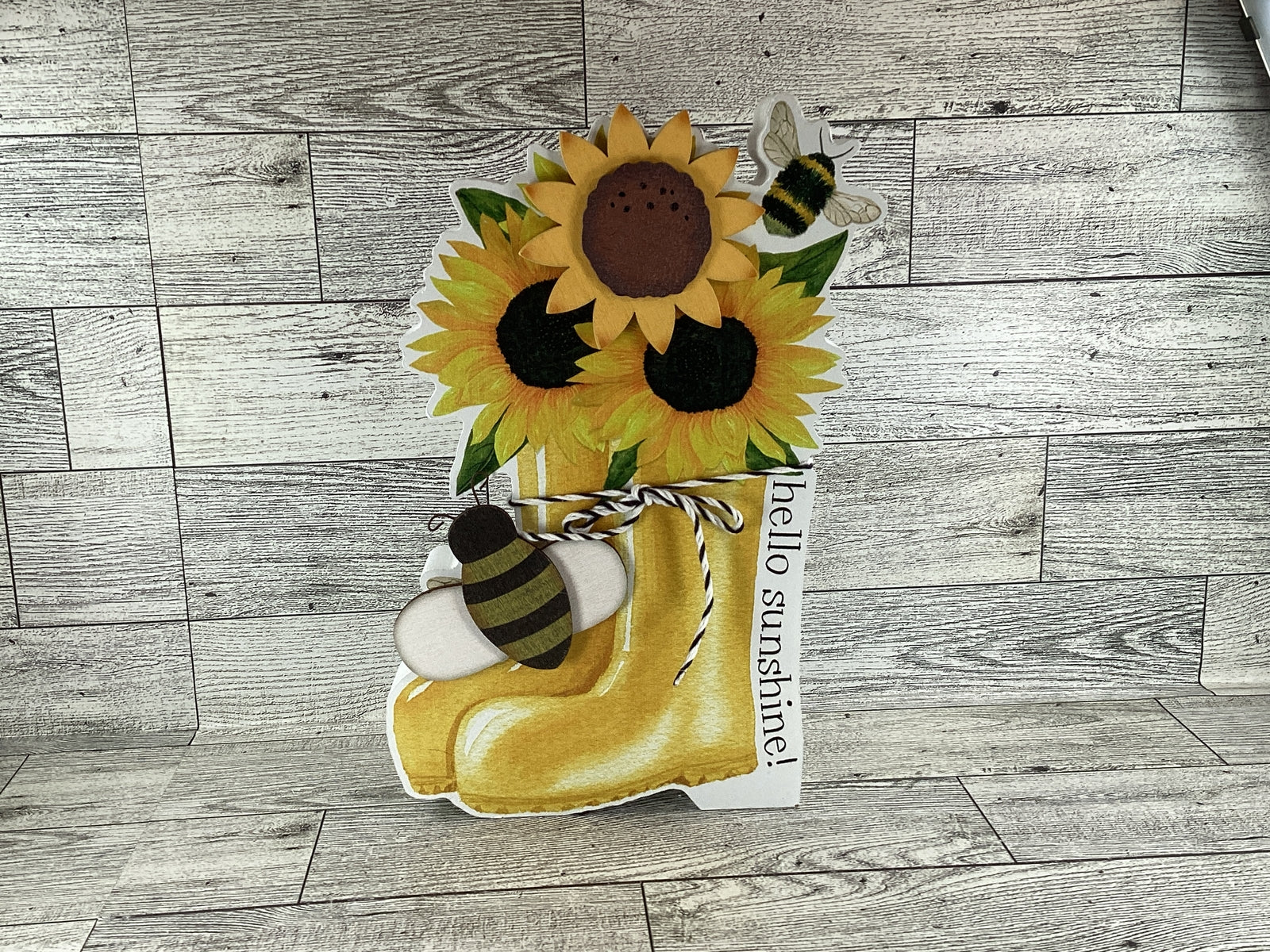 AGD Spring Decor - Rainboots Sunflower Pail Summer Theme Decor 2pc Set