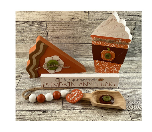 AGD Fall Decor - Chunky Pumpkin Pie Spice Coffee Spoon Tier Tray Set