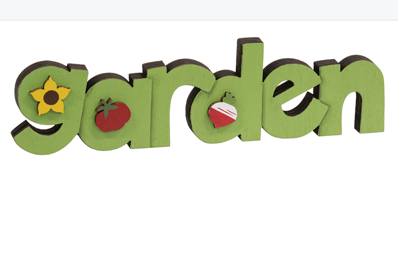 CWI Spring Decor - Wooden Word Cutout Sign Garden