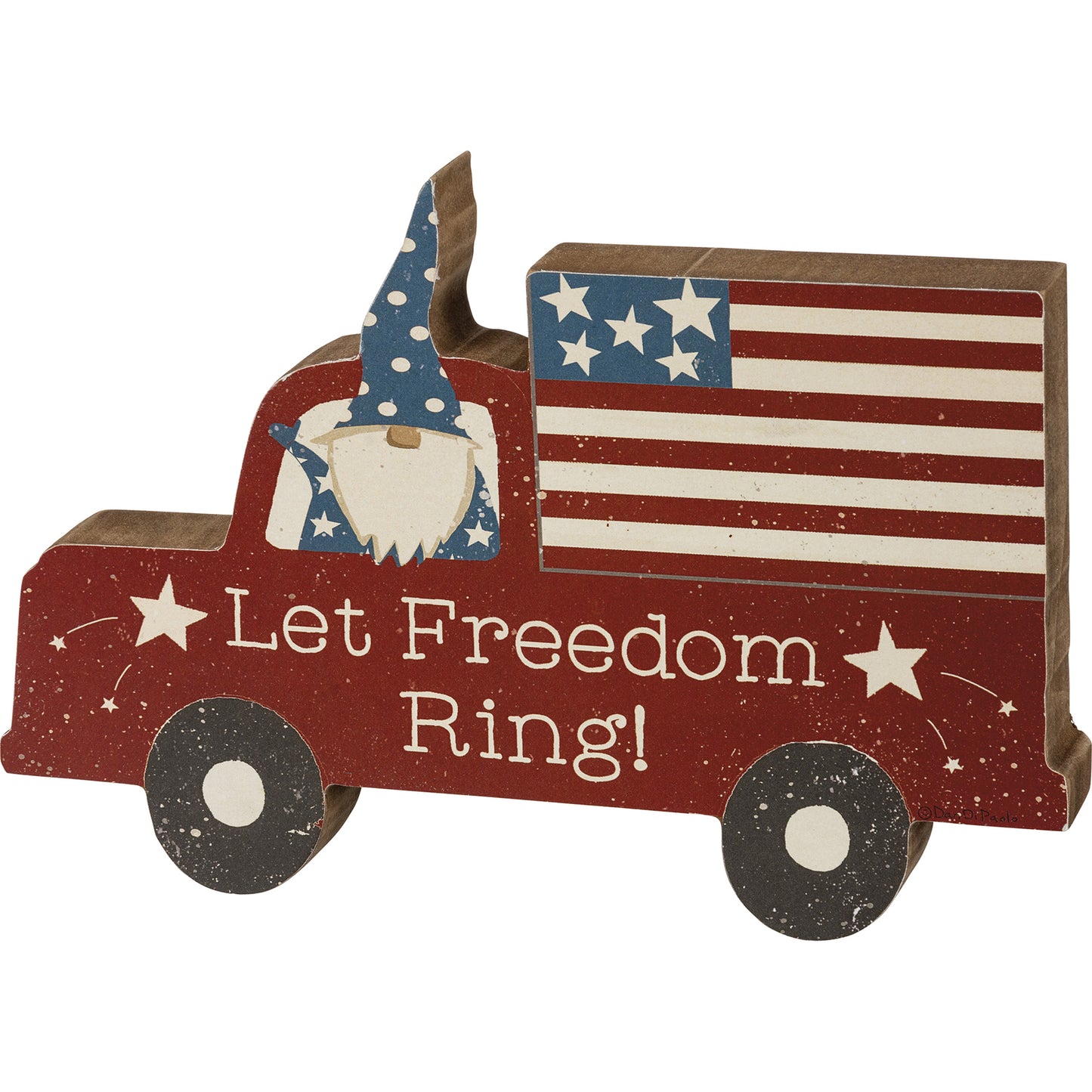 PBK Patriotic Decor -  Let Freedom Ring Gnome and Truck Chunky Sitter