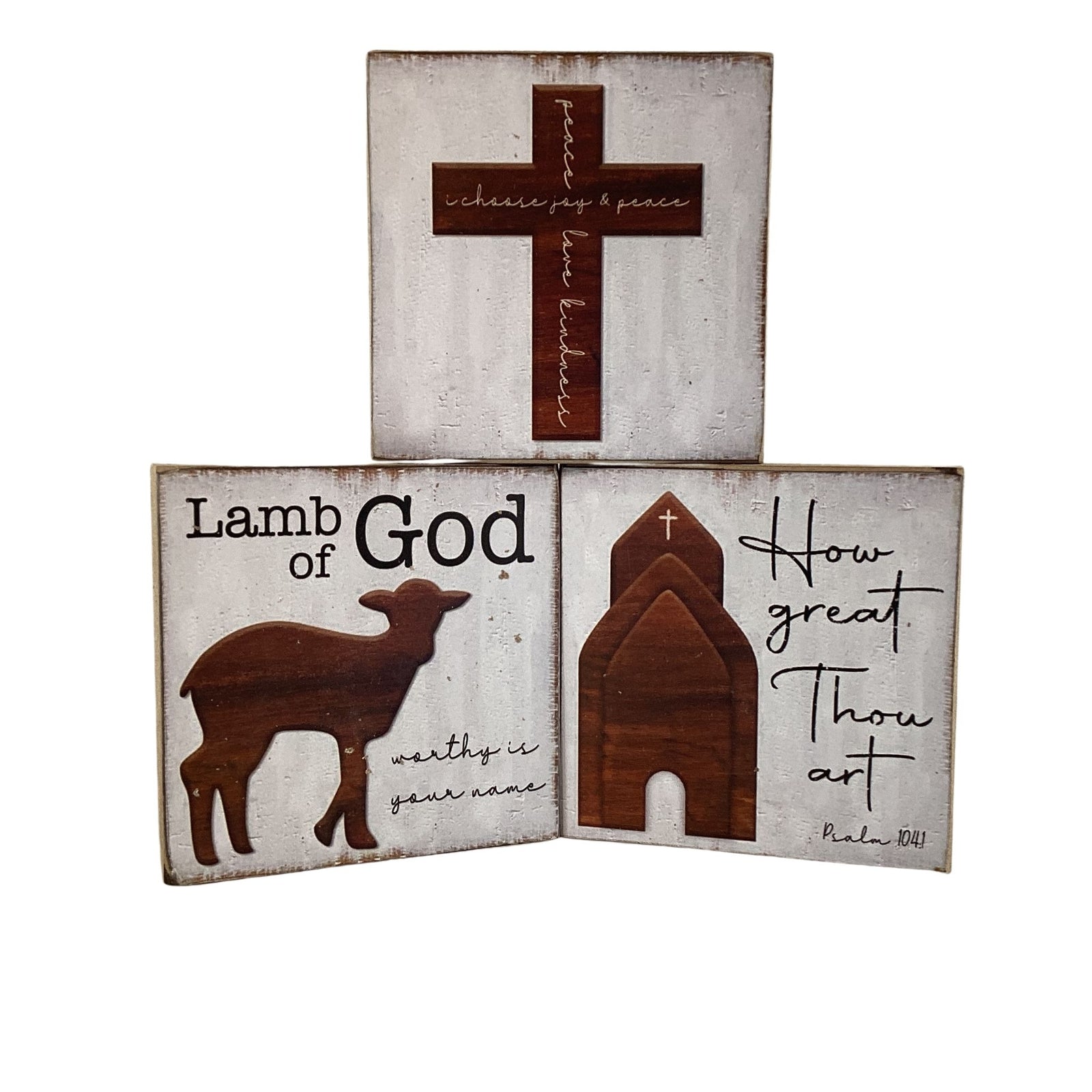 AGD Easter Decor - Jesus Lamb Resurrection Tomb Scene 4pc Set