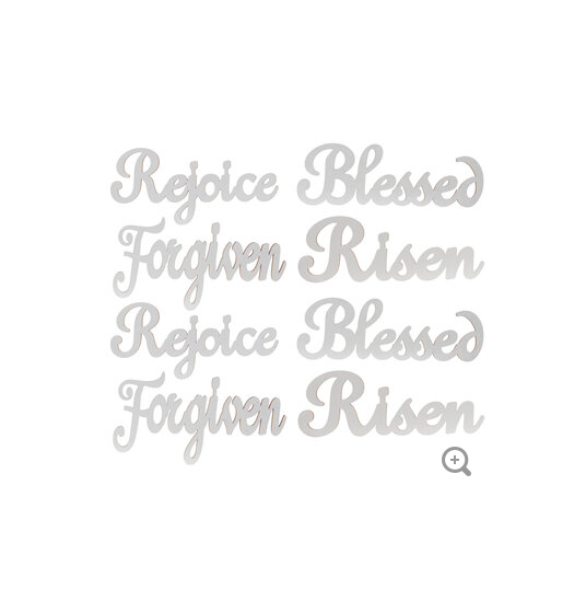 Easter Craft Supply - Risen Forgiven Blessed Rejoice Cutouts Words 8pc Set