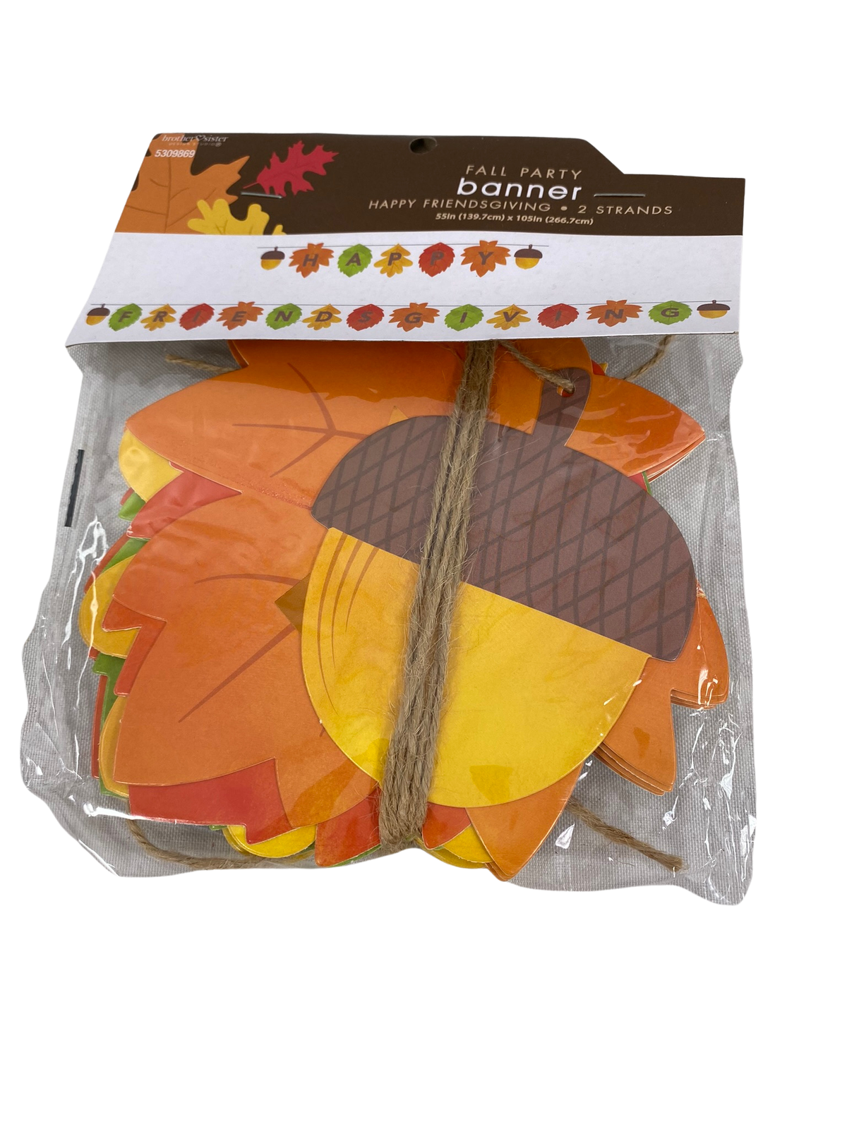 Fall Decor - Happy Friendsgiving Paper Leaves Garland 55-inch