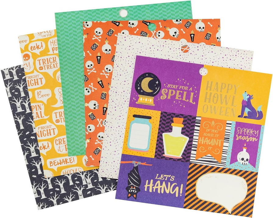 DCWV Halloween Craft Supply - Boo Crew Mat Stack Scrapbook 6x6 Paper Pad