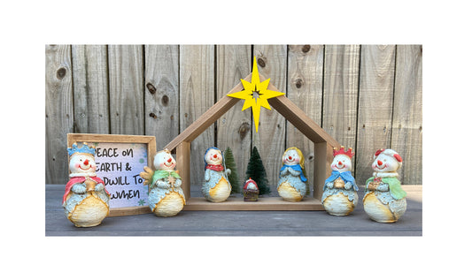 AGD Christmas Decor - Peace on Earth Goodwill Snowmen Nativity Set