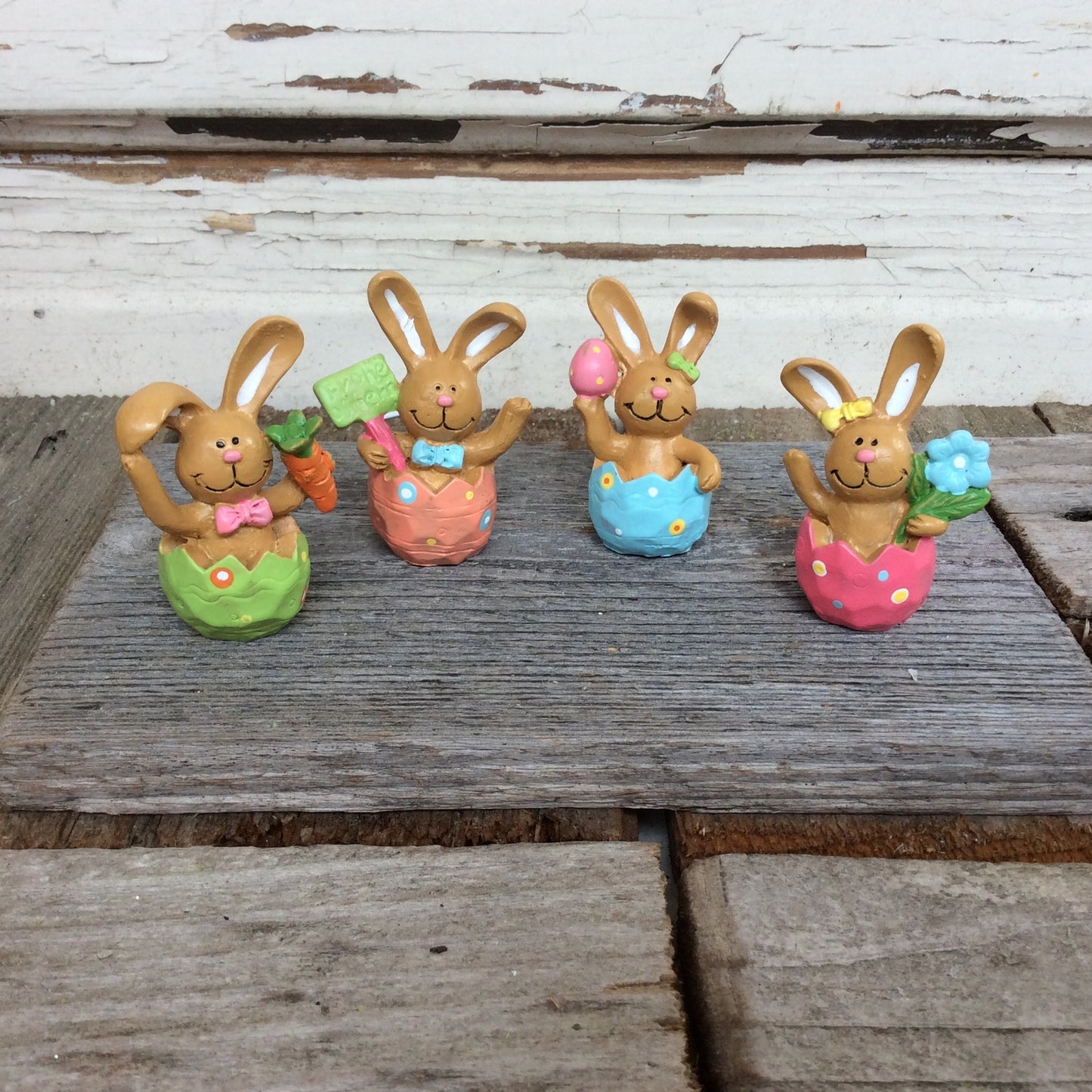 AGD Easter Decor - Welcome Sign with Miniature Bunnies in Pot