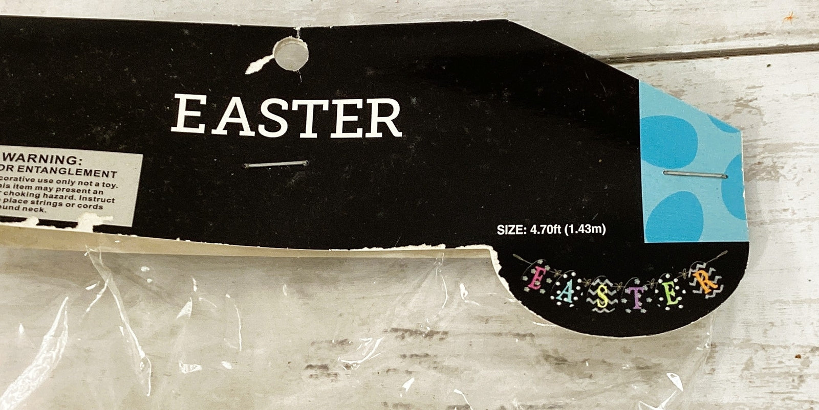 HL Easter Decor - Black Chalkboard Egg Garland 4.7ft