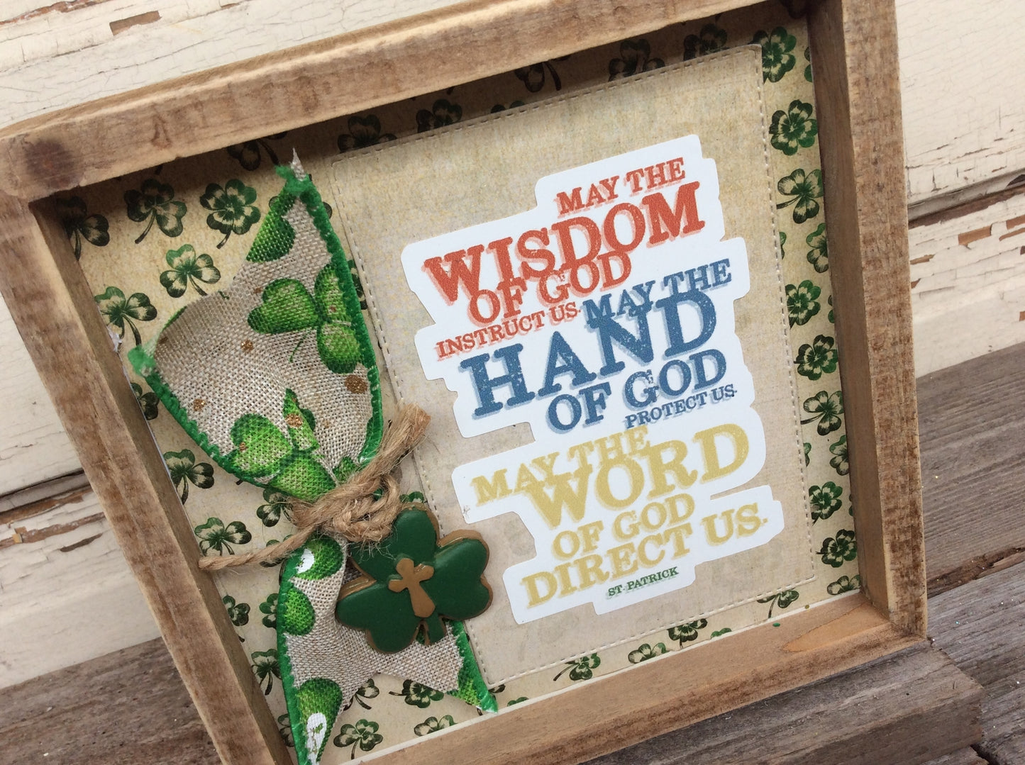 AGD St Patrick's Decor - Religious Irish Proverb Inset Box Sign