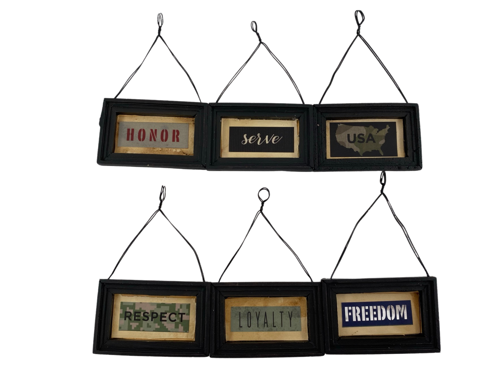 AGD Patriotic Decor - Soldier Veteran Memorial Day Small Ornaments 12pc