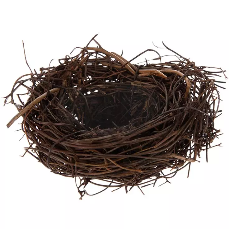 HL Easter Decor - Miniature Small Brown Grapevine Birds Nests 4pc