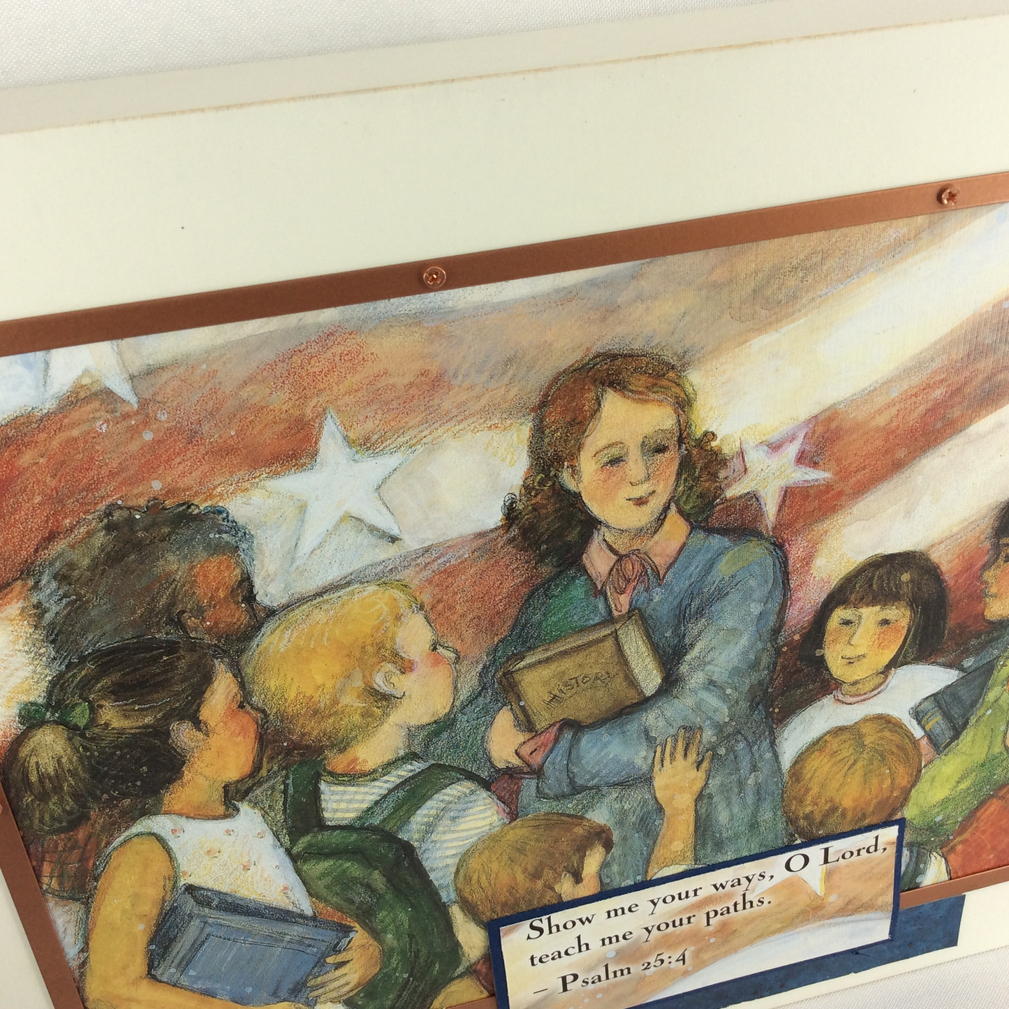 AGD Patriotic Decor - Prim Americana Teacher Psalm 25:4 Box Sign