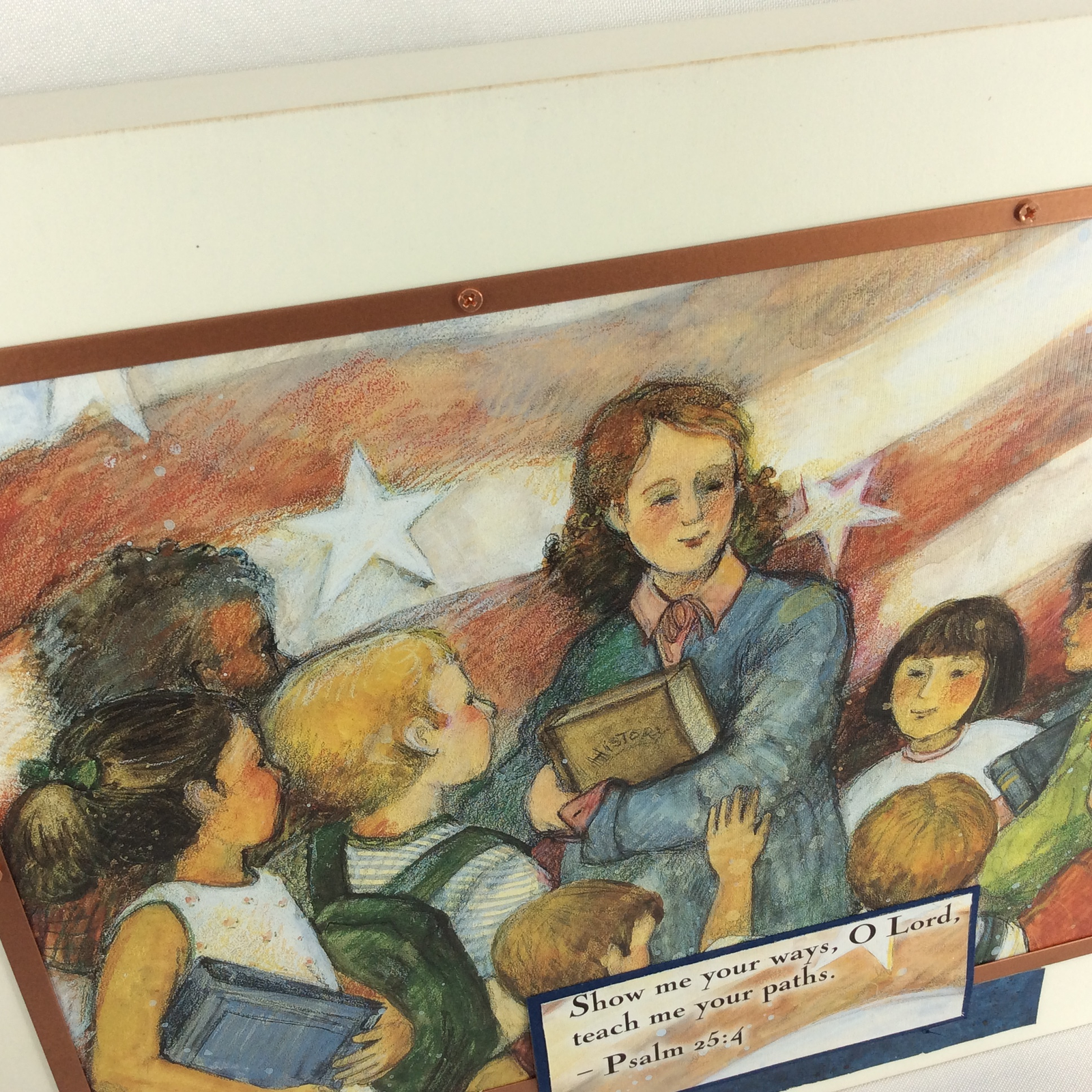 AGD Patriotic Decor - Prim Americana Teacher Psalm 25:4 Box Sign