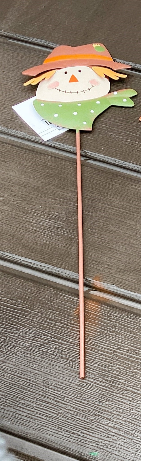 HL Fall Decor - Harvest Scarecrow Metal Plant Pick