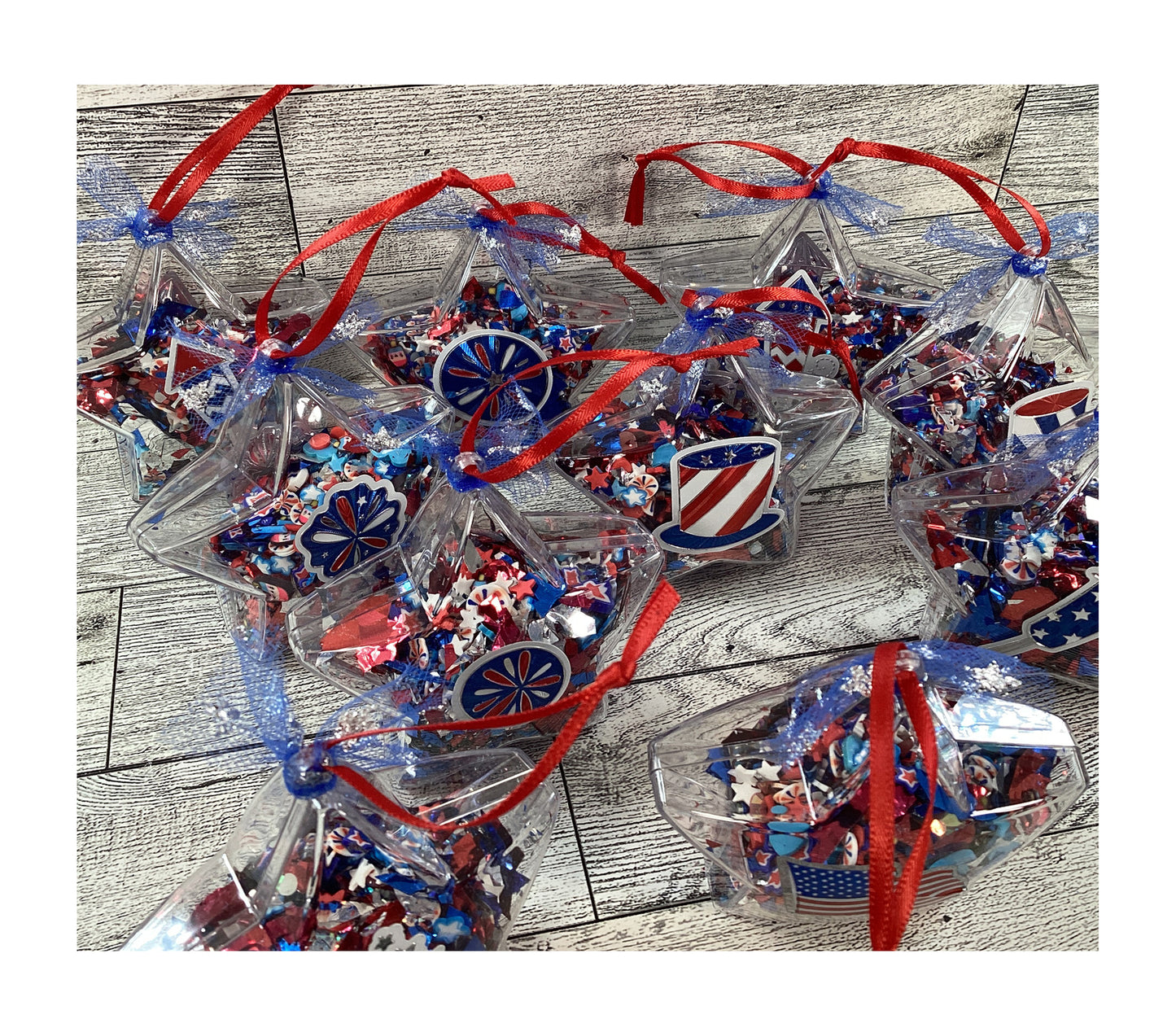 AGD Patriotic Decor - Plastic Filled Star Shakers 10pc Set