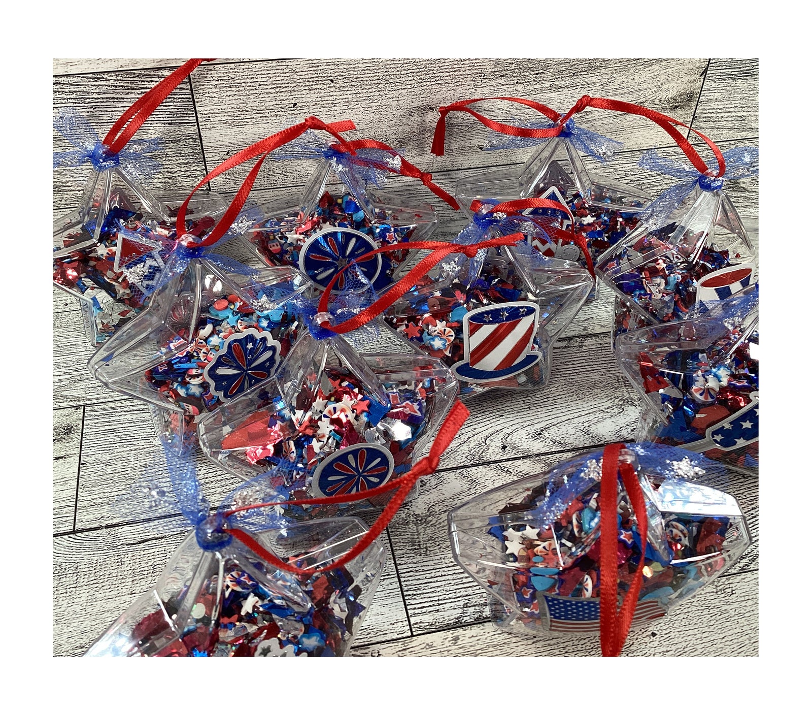AGD Patriotic Decor - Plastic Filled Star Shakers 10pc Set