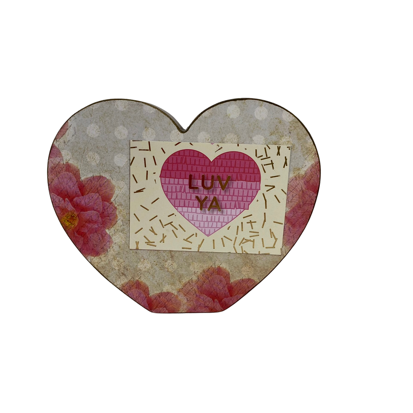 AGD Valentines Decor - Be Mine Double-Sided Chunky Heart Sitter