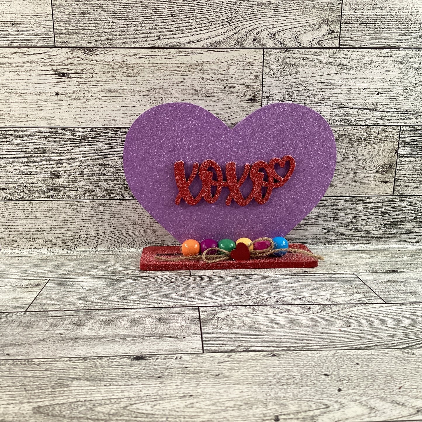 AGD Valentines Decor - Conversational Hearts Painted Layer Wood Sitters 6pc Set