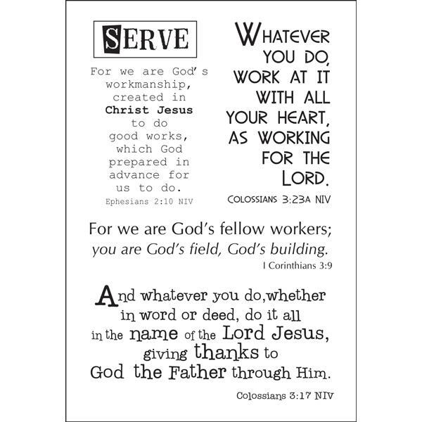ITT Craft Supply - Serve Bible Verse Scripture Sticker Sheet