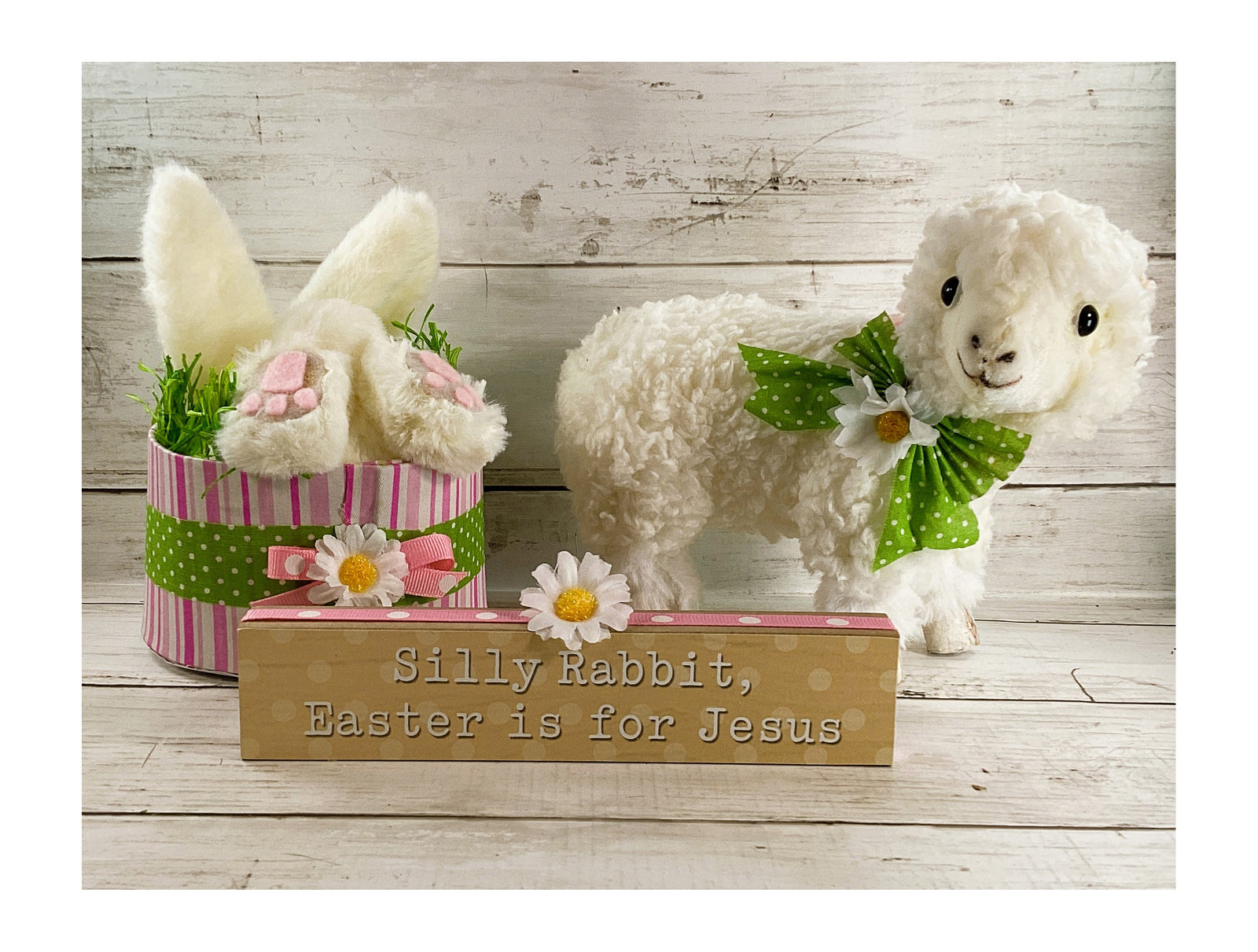 AGD Easter Decor - Silly Bunny About the Lamb Display 3pc Set