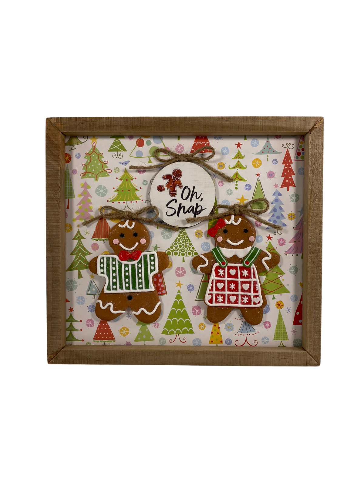 AGD Christmas Decor - Oh Snap Gingerbread Reversible Inset Box Sign