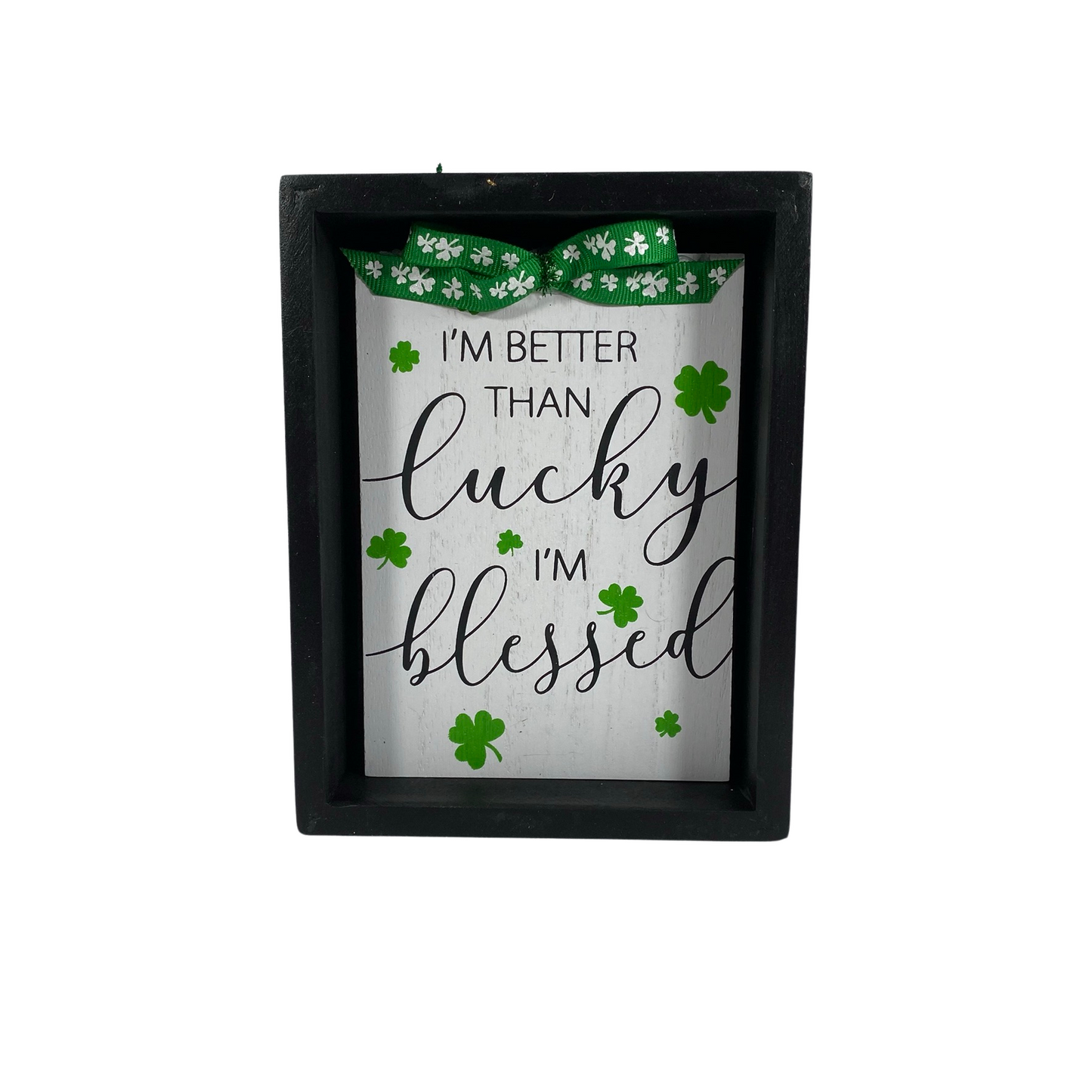 AGD St Patricks Decor-AGD St Patricks Decor - Lucky I'm Blessed Tiered Tray Sign