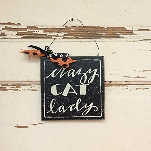 AGD Halloween Decor - Crazy Cat Lady Sign