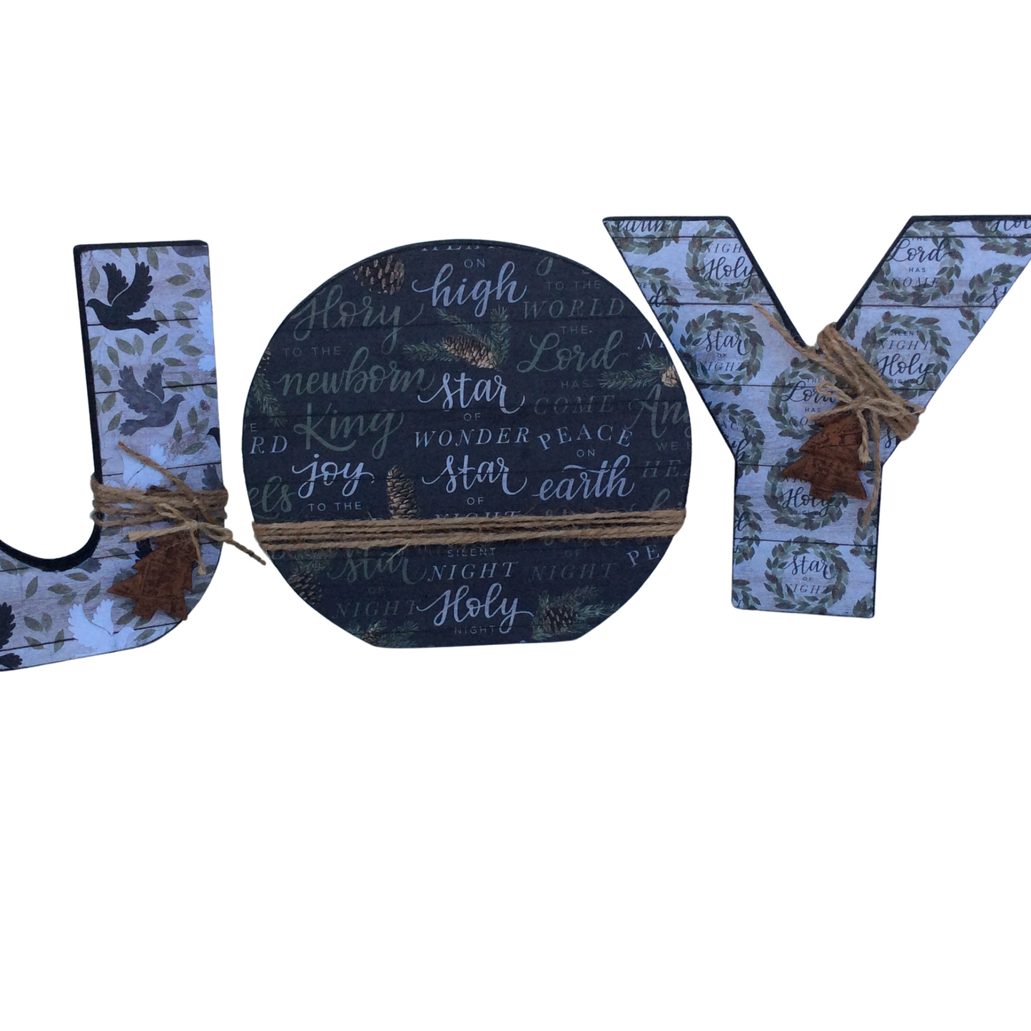 AGD Christmas Decor - Woodland Chunky Joy Letters Tabletop Sign