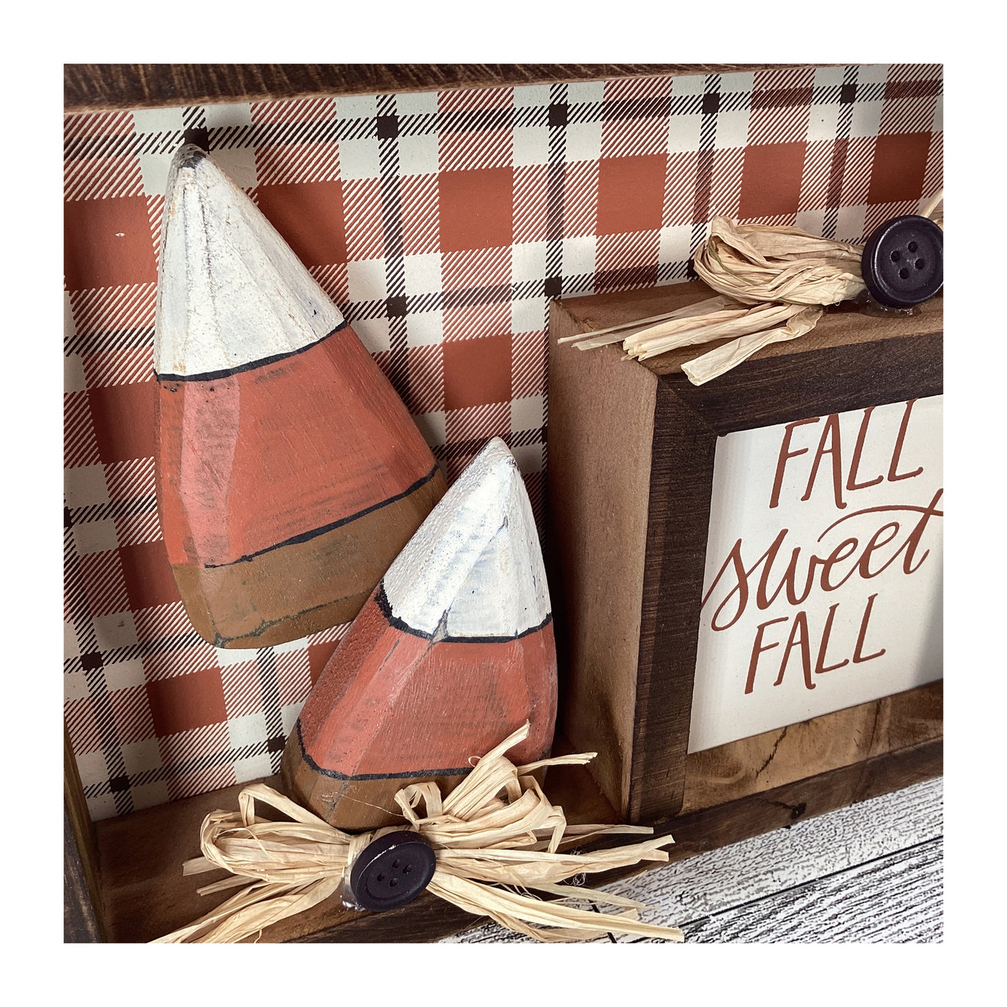 AGD Fall Decor - 3-D Candy Corn Fall Is Sweet Wood Inset Sign