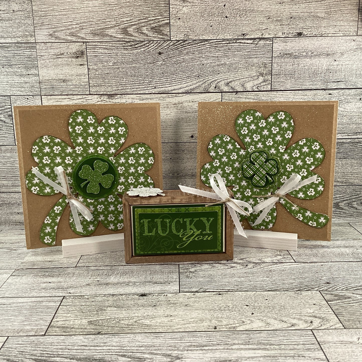 AGD St Patrick's Decor - Lucky You Irish Shamrock Clover Signs 3pc Set