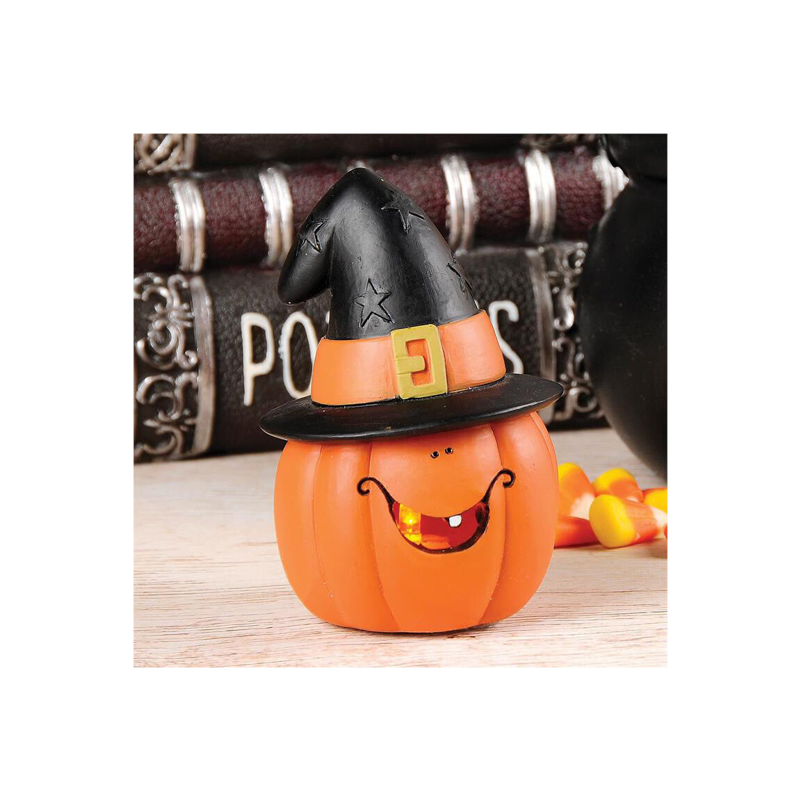 BB Halloween Decor - LED Lighted Pumpkin Jack O Lantern Figurine